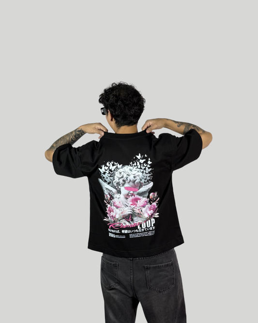 Polo Negro Boxy Fit Angel
