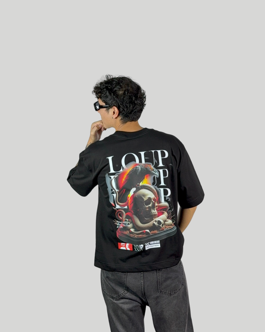 Polo Negro Oversize Fit Loup