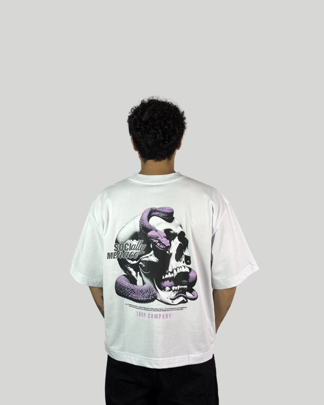 Polo Blanco Boxy Fit Skull