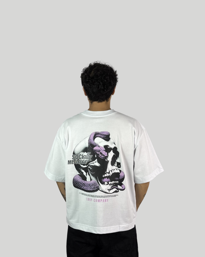 Polo Blanco Boxy Fit Skull